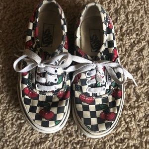 Cherry checkerboard vans